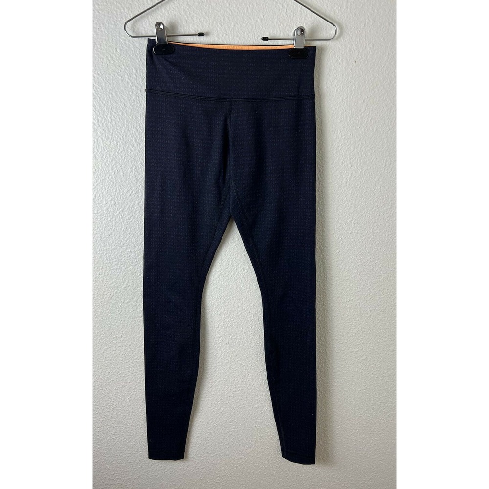 Lululemon Purple/Black Mid Rise Athletic Leggings Size 4 Inseam 31"